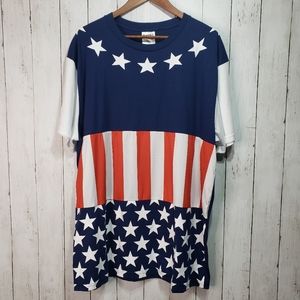 New!  Ryde Out Men's Red White Blue Flag Shirt XXL